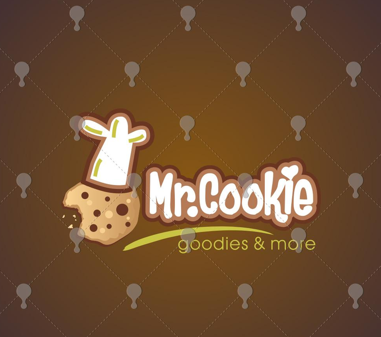 Mr.Cookie饼干曲奇元素的LOGO设计【烘焙房LOGO设计】