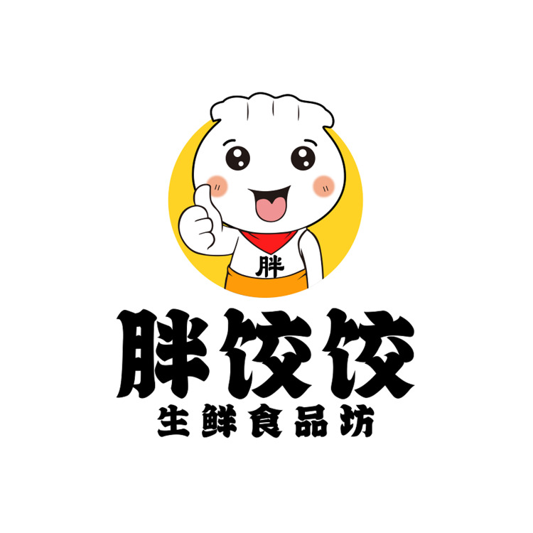 胖饺饺生鲜食品坊logo