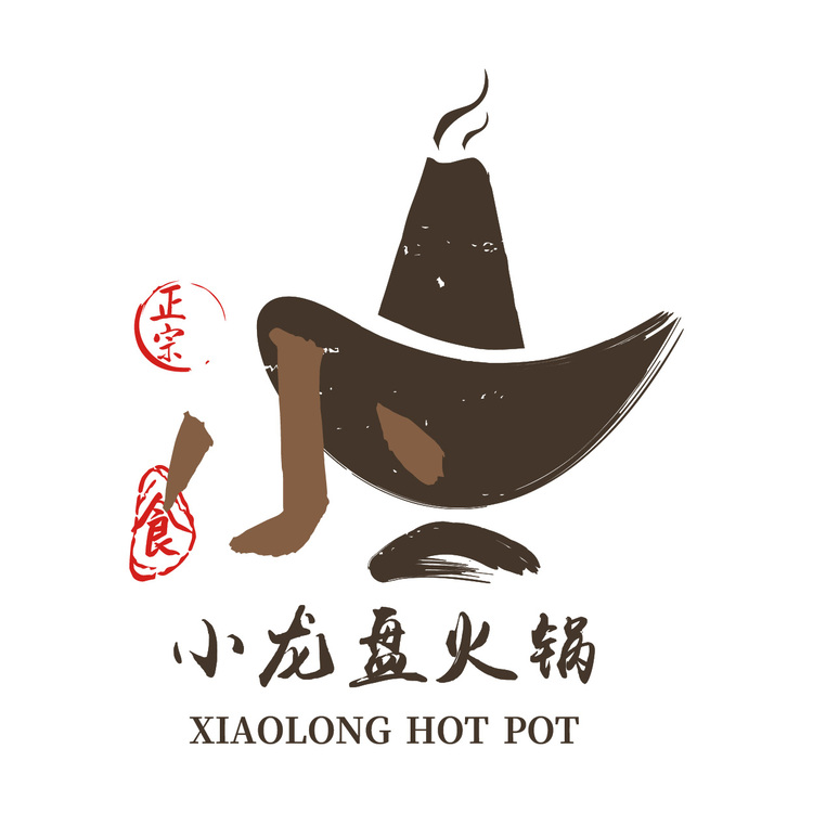 小龙盘火锅logo